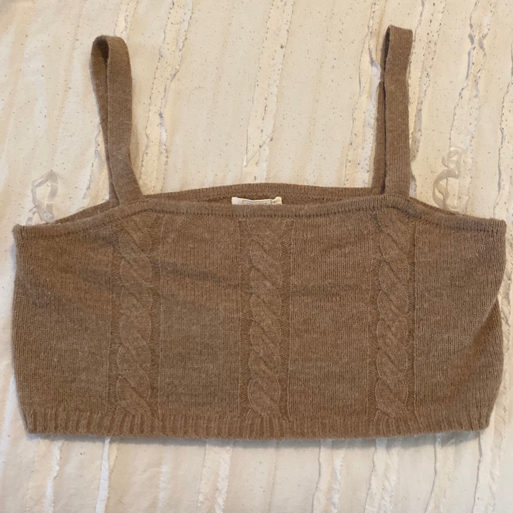 brown cropped knit tank top from tilly’s